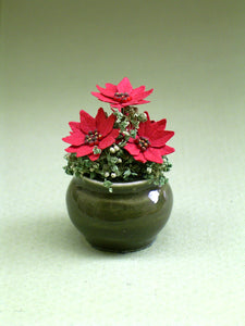 Poinsettia Flower Kit  for 1/12th scale Dollhouses, Florists and Miniature Gardens
