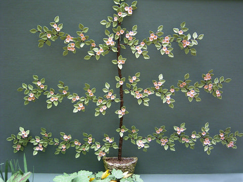 Wall Trained Blossoming Fruit Tree Kit  for 1/12th scale Dollhouses, Florists and Miniature Gardens