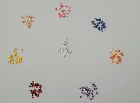 Tiny Punched paper star shapes for 48th scale miniatures. Choose your colours. 3 tonal colour mixes. 180 stars per bag