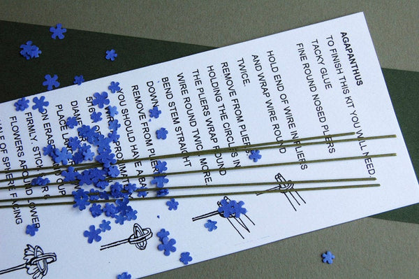 Agapanthus paper Flower Kit for 1/12th scale Dollhouses, Florists and Miniature Gardens