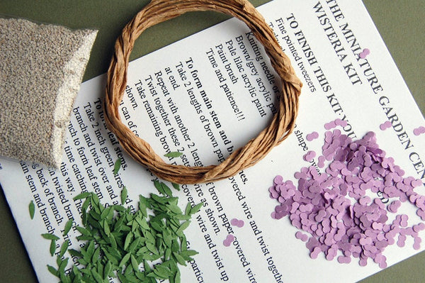 Wisteria Paper Flower Kit  for 1/12th scale Dollhouses, Florists and Miniature Gardens