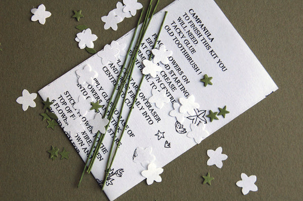 Campanula Paper Flower Kit for 1/12th scale Dollhouses, Florists and Miniature Gardens