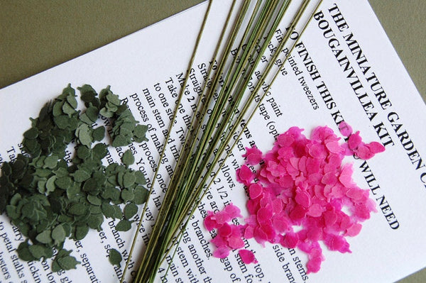 Bougainvillea Paper Flower kit for 1/12th Dollhouses, Florists and Miniature Gardens