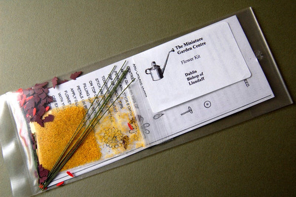 Dahlia Paper Flower Kit  for 1/12th scale Dollhouses, Florists and Miniature Gardens