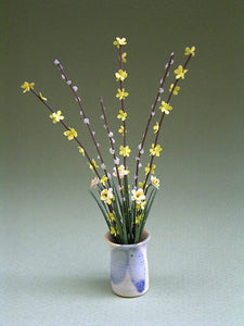 Forsythia and Pussy Willow Paper Flower Kit  for 1/12th scale Dollhouses, Florists and Miniature Gardens