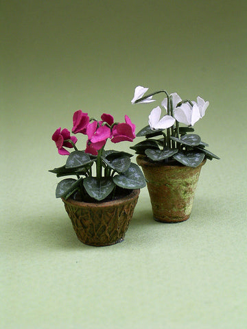 Cyclamen Paper Flower Kit  for 1/12th scale Dollhouses, Florists and Miniature Gardens