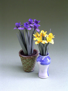 Iris Paper Flower Kit  for 1/12th scale Dollhouses, Florists and Miniature Gardens
