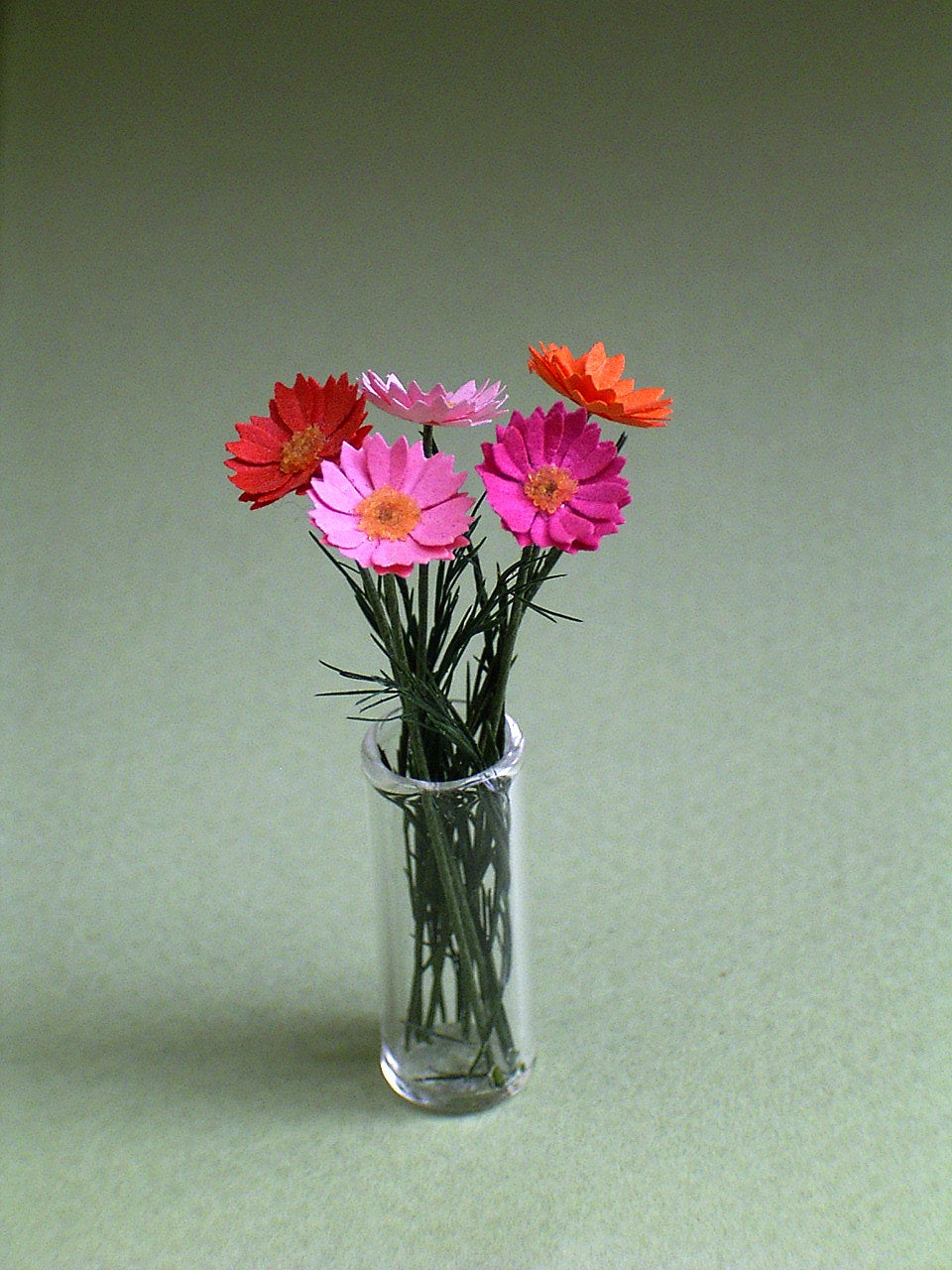 Gerbera Paper Flower Kit  for 1/12th scale Dollhouses, Florists and Miniature Gardens