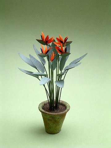 Strelitzia or Birds of Paradise Paper Flower Kit  for 1/12th scale Dollhouses, Florists and Miniature Gardens
