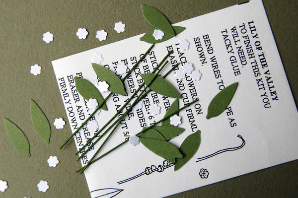 Lily of the Valley Paper Flower Kit  for 1/12th scale Dollhouses, Florists and Miniature Gardens