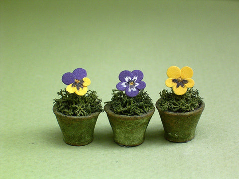 Pansy Paper Flower Kit  for 1/12th scale Dollhouses, Florists and Miniature Gardens