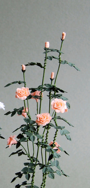 Shrub Rose Paper Flower Kit  for 1/12th scale Dollhouses, Florists and Miniature Gardens