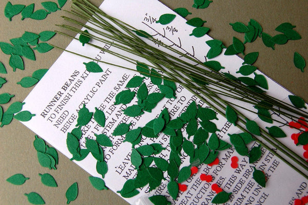 Runner Bean Paper Flower Kit  for 1/12th scale Dollhouses, Florists and Miniature Gardens