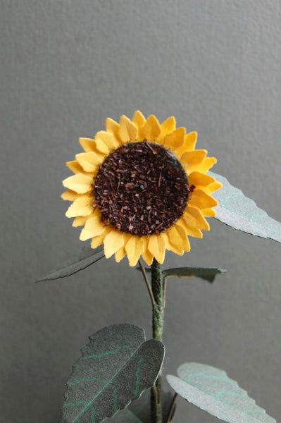 Giant Sunflower Plant Paper Flower Kit  for 1/12th scale Dollhouses, Florists and Miniature Gardens