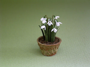 Snowdrops Paper Flower Kit  for 1/12th scale Dollhouses, Florists and Miniature Gardens